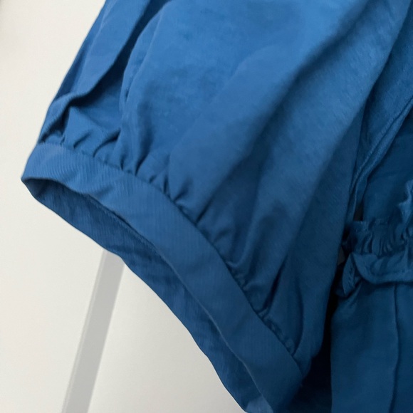 NWT Zara voluminous sleeve cobalt blue shirt. Gathered at waist with ruffle. - Picture 5 of 6